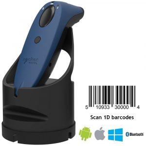 Socket Mobile S700 Blue 1D Bluetooth Barcode Scanner with Black Charging Dock